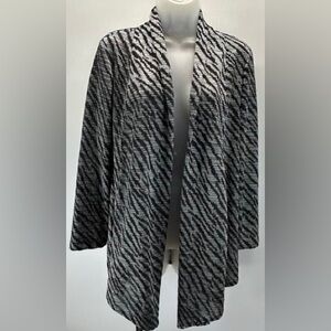 Chicos Black/Gray Patterned Jacket - Sz Small